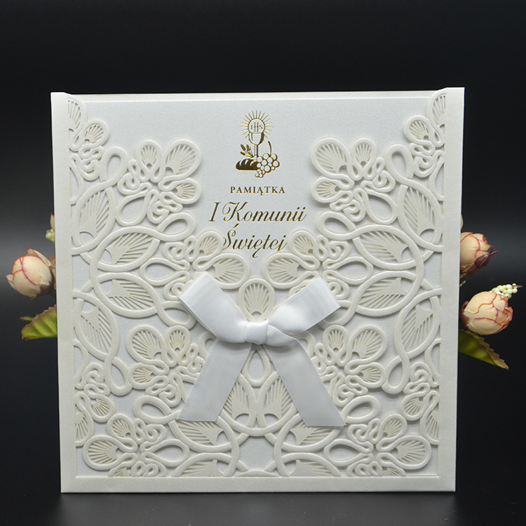 Elegant floral handmade wedding invitations cards