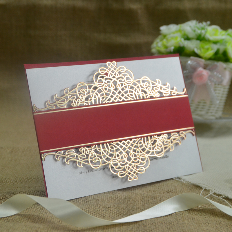 Latest creative laser cut unique chinese wedding invitation card design