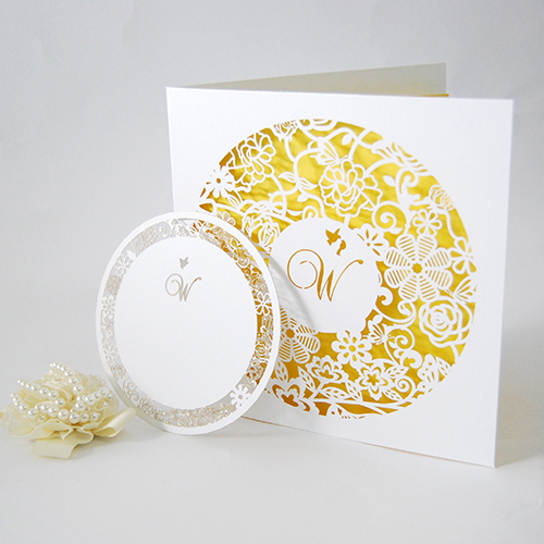 Customize printing/laser royal circular laser cutting lace cards,personality greeting card,invitation card with envelopes
