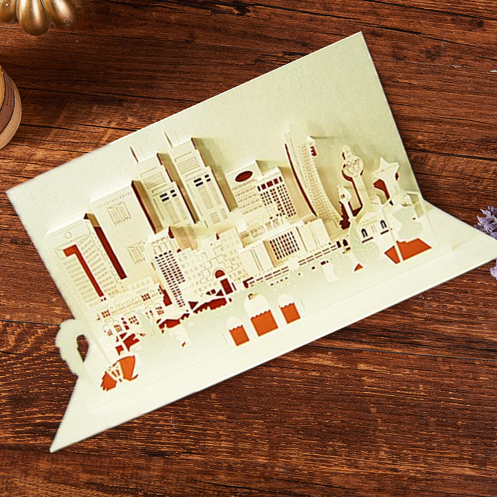 Custom laser cut Origami 3D Pop Up cards 3d pop-up greeting cards