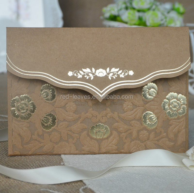 Redleaves letter theme wedding invitation cards