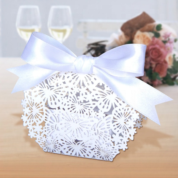 Butterfly laser cut wedding favor box for decoration
