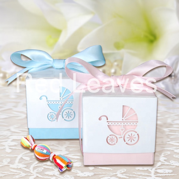 Baby carriage custom candy chocolate packing favor boxes