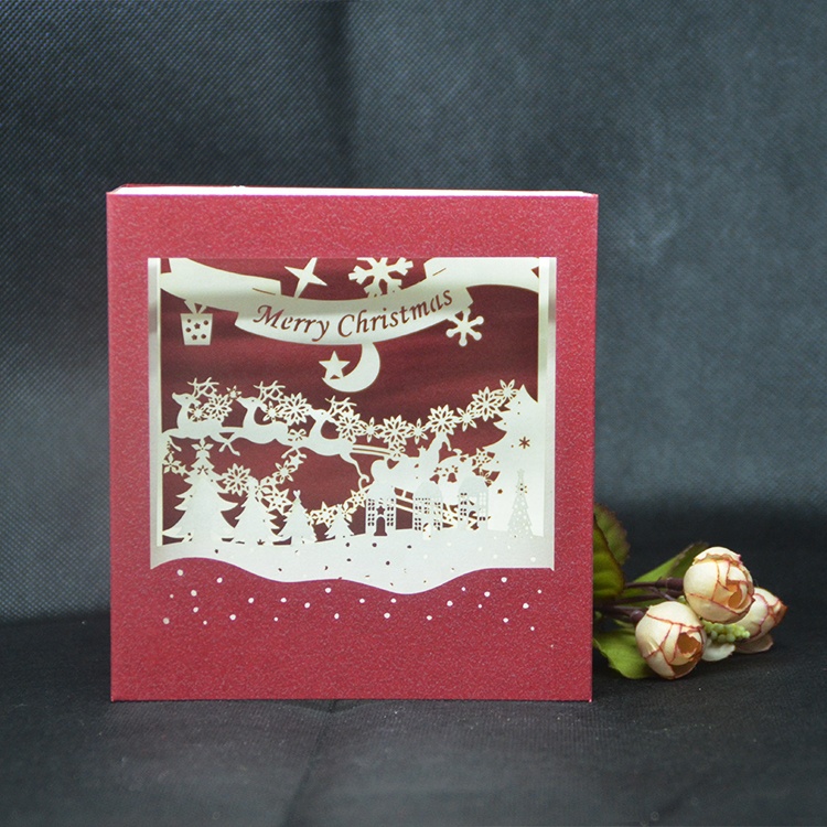 Custom 3d christmas pop up greeting cards